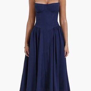 House of CB Strapless Navy Dress